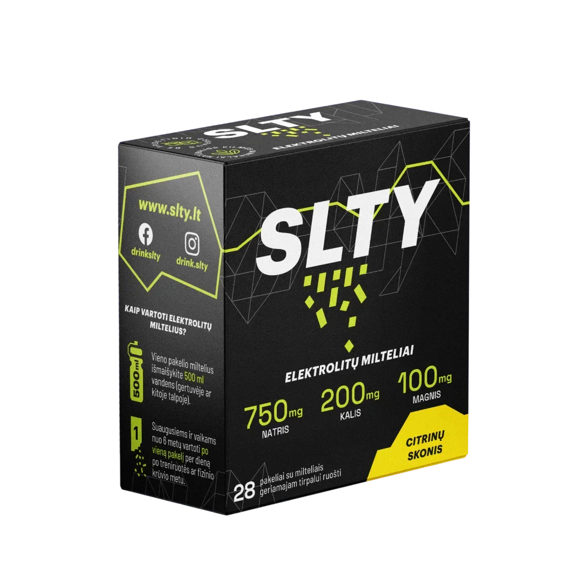 Citrinų skonio Elektrolitų milteliai SLTY 28 pak. - SUPLEMENTE