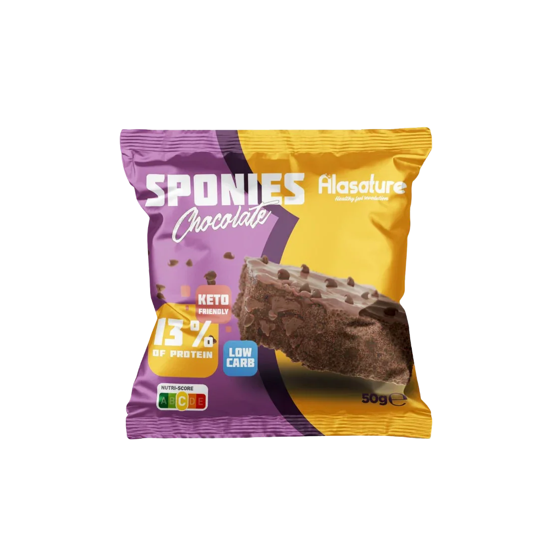 Šokoladiniai BALTYMINIAI PYRAGĖLIAI Alasature Sponies (Brownie) 60g - SUPLEMENTE