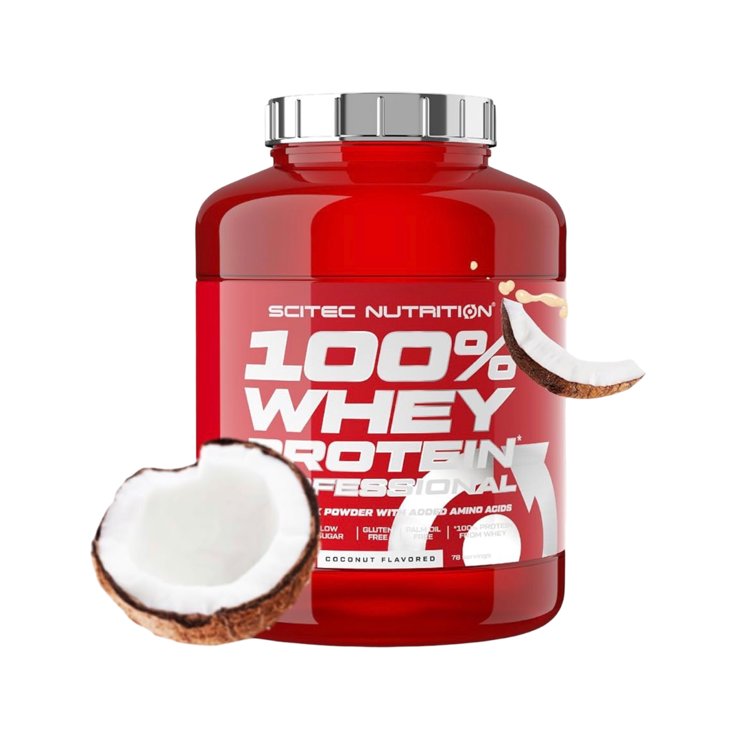 Kokosų ir šokolado skonio baltymų milteliai- Scitec 100% Whey Protein Professional 920 g