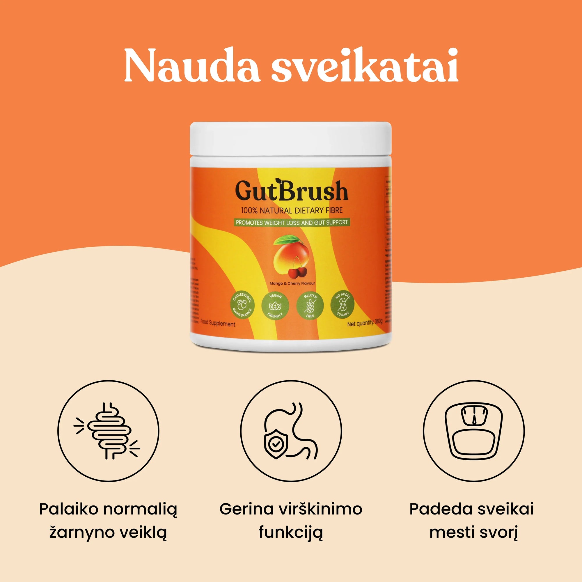 GutBrush maistinės skaidulos - SUPLEMENTE