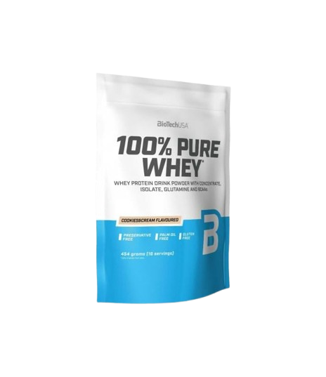Sausainių ir kremo skonio baltymų milteliai BioTech USA 100% Pure Whey 1000 g.