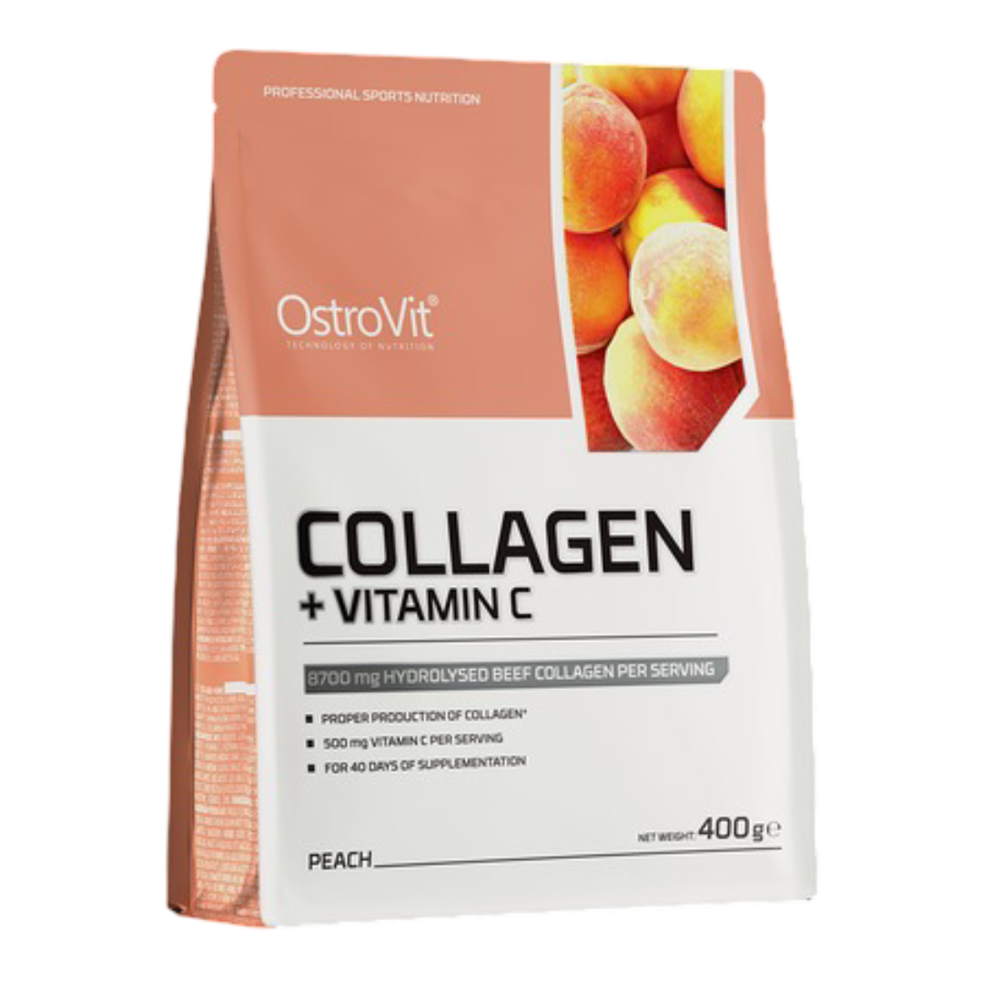 OstroVit Collagen + Vitamin C 400 g persikų skonio